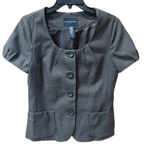 Banana Republic Short Sleeve Button Front Wool Blend Brown Jacket